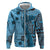 Bula Fiji Hoodie Shark Tail Turquoise Masi Tapa