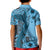 Bula Fiji Kid Polo Shirt Shark Tail Turquoise Masi Tapa