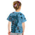 Bula Fiji Kid T Shirt Shark Tail Turquoise Masi Tapa