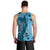 Bula Fiji Men Tank Top Shark Tail Turquoise Masi Tapa