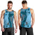 Bula Fiji Men Tank Top Shark Tail Turquoise Masi Tapa