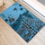 Bula Fiji Rubber Doormat Shark Tail Turquoise Masi Tapa