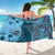 Bula Fiji Sarong Shark Tail Turquoise Masi Tapa