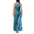 Bula Fiji Tank Maxi Dress Shark Tail Turquoise Masi Tapa