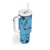 Bula Fiji Personalised Tumbler With Handle Shark Tail Turquoise Masi Tapa