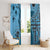 Bula Fiji Window Curtain Shark Tail Turquoise Masi Tapa