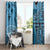 Bula Fiji Window Curtain Shark Tail Turquoise Masi Tapa