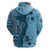 Bula Fiji Zip Hoodie Shark Tail Turquoise Masi Tapa