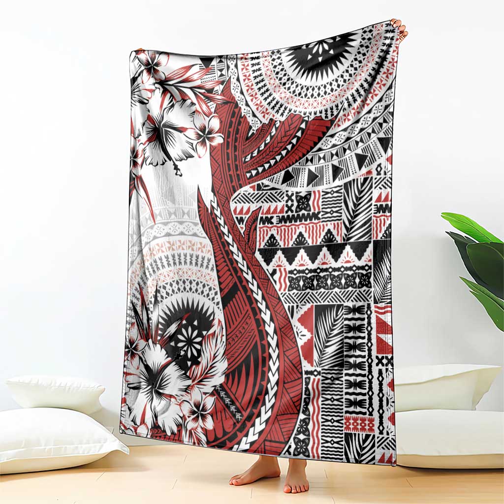 Bula Fiji Blanket Shark Tail White Masi Tapa