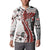 Bula Fiji Button Sweatshirt Shark Tail White Masi Tapa