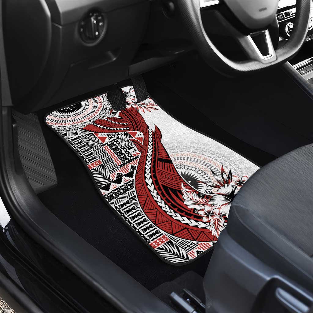 Bula Fiji Car Mats Shark Tail White Masi Tapa LT7 - Polynesian Pride