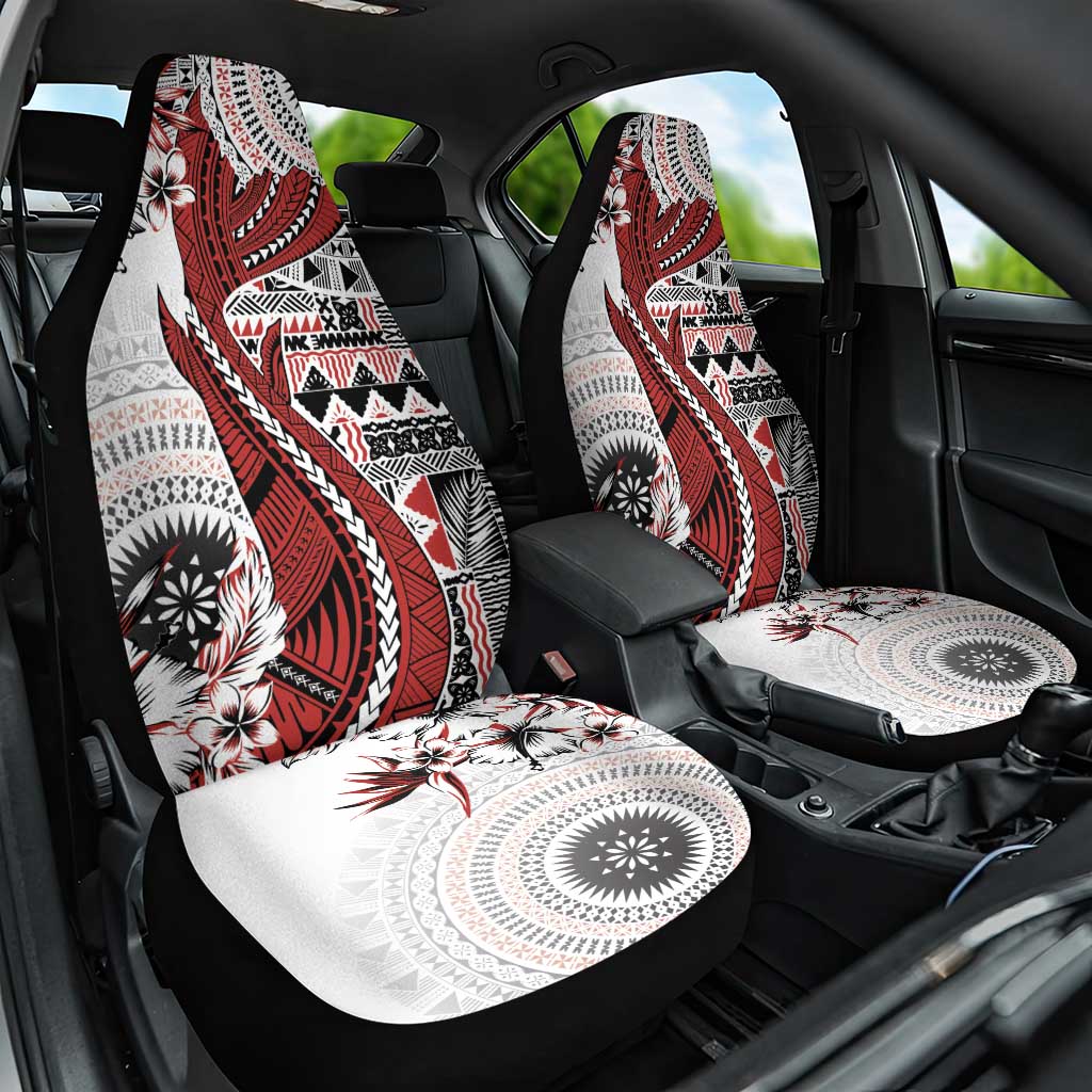 Bula Fiji Car Seat Cover Shark Tail White Masi Tapa