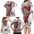 Bula Fiji Family Matching Long Sleeve Bodycon Dress and Hawaiian Shirt Shark Tail White Masi Tapa