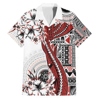 Bula Fiji Family Matching Mermaid Dress and Hawaiian Shirt Shark Tail White Masi Tapa