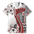 Bula Fiji Family Matching Mermaid Dress and Hawaiian Shirt Shark Tail White Masi Tapa