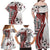 Bula Fiji Family Matching Off Shoulder Maxi Dress and Hawaiian Shirt Shark Tail White Masi Tapa