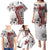 Bula Fiji Family Matching Puletasi and Hawaiian Shirt Shark Tail White Masi Tapa