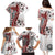 Bula Fiji Family Matching Puletasi and Hawaiian Shirt Shark Tail White Masi Tapa