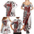 Bula Fiji Family Matching Summer Maxi Dress and Hawaiian Shirt Shark Tail White Masi Tapa