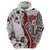 Bula Fiji Hoodie Shark Tail White Masi Tapa