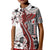 Bula Fiji Kid Polo Shirt Shark Tail White Masi Tapa