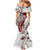 Bula Fiji Mermaid Dress Shark Tail White Masi Tapa