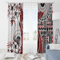 Bula Fiji Window Curtain Shark Tail White Masi Tapa