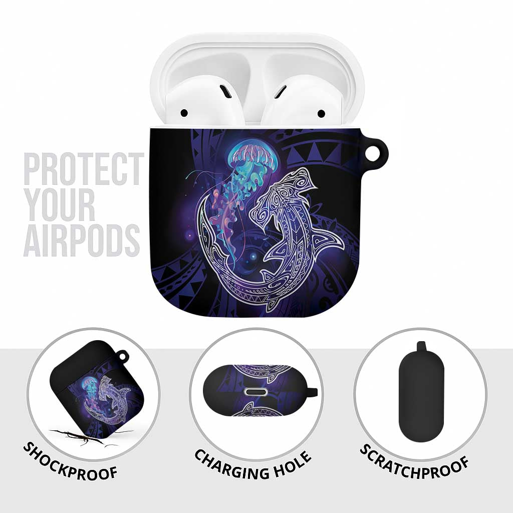 Polynesian Aumakua AirPods Case Jellyfish with Shark LT7 - Polynesian Pride