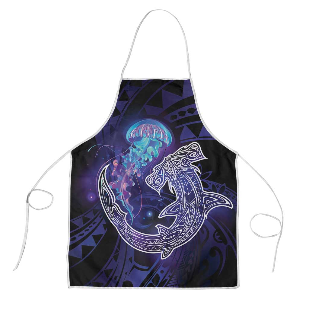Polynesian Aumakua Apron Jellyfish with Shark LT7 Teal Purple - Polynesian Pride