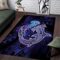 Polynesian Aumakua Area Rug Jellyfish with Shark - Polynesian Pride