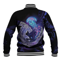Polynesian Aumakua Baseball Jacket Jellyfish with Shark LT7 - Polynesian Pride