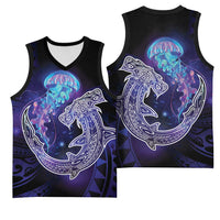 Polynesian Aumakua Basketball Jersey Jellyfish with Shark LT7 - Polynesian Pride