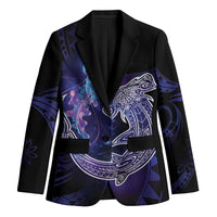 Polynesian Aumakua Blazer Jellyfish with Shark LT7 Unisex Teal Purple - Polynesian Pride