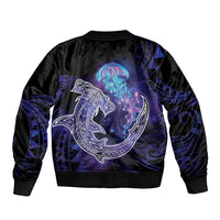 Polynesian Aumakua Bomber Jacket Jellyfish with Shark LT7 - Polynesian Pride