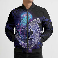 Polynesian Aumakua Bomber Puffer Jacket Jellyfish with Shark LT7 - Polynesian Pride