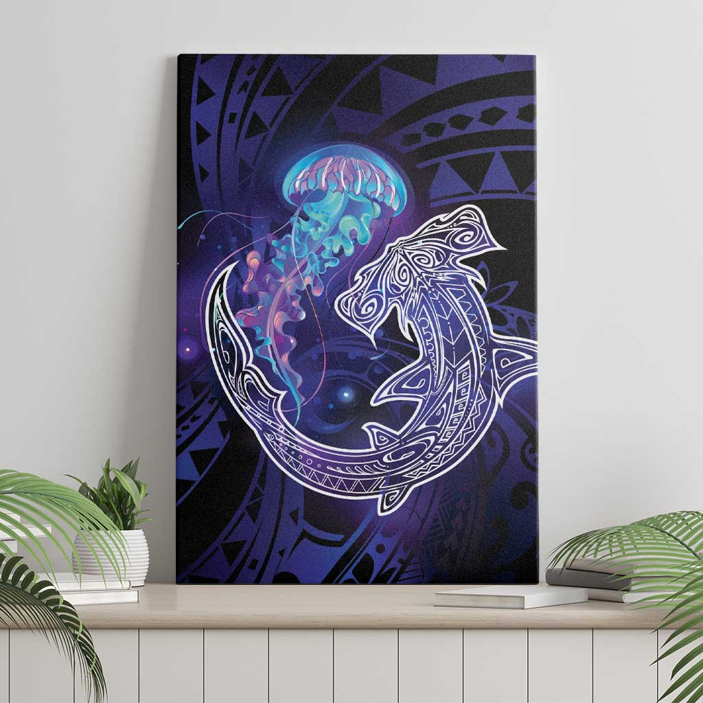 Polynesian Aumakua Canvas Wall Art Jellyfish with Shark LT7 - Polynesian Pride