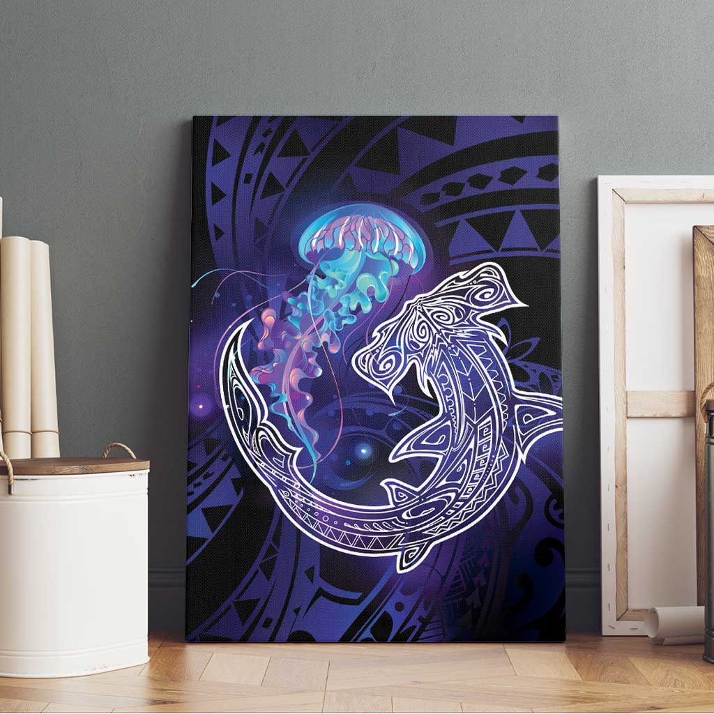 Polynesian Aumakua Canvas Wall Art Jellyfish with Shark LT7 - Polynesian Pride