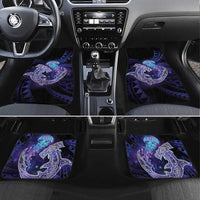 Polynesian Aumakua Car Mats Jellyfish with Shark LT7 Set 4pcs Teal Purple - Polynesian Pride