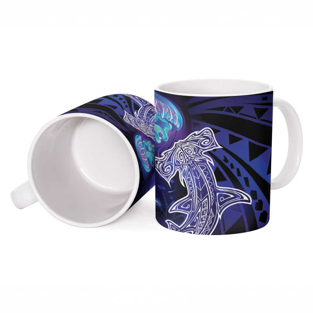 Polynesian Aumakua Ceramic Mug Jellyfish with Shark LT7 - Polynesian Pride