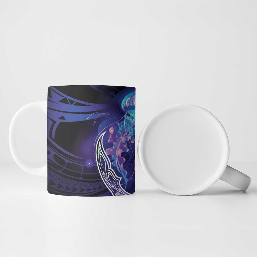 Polynesian Aumakua Ceramic Mug Jellyfish with Shark LT7 - Polynesian Pride