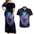 Polynesian Aumakua Couples Matching Off Shoulder Maxi Dress and Hawaiian Shirt Jellyfish with Shark - Polynesian Pride