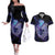 Polynesian Aumakua Couples Matching Off The Shoulder Long Sleeve Dress and Hawaiian Shirt Jellyfish with Shark - Polynesian Pride