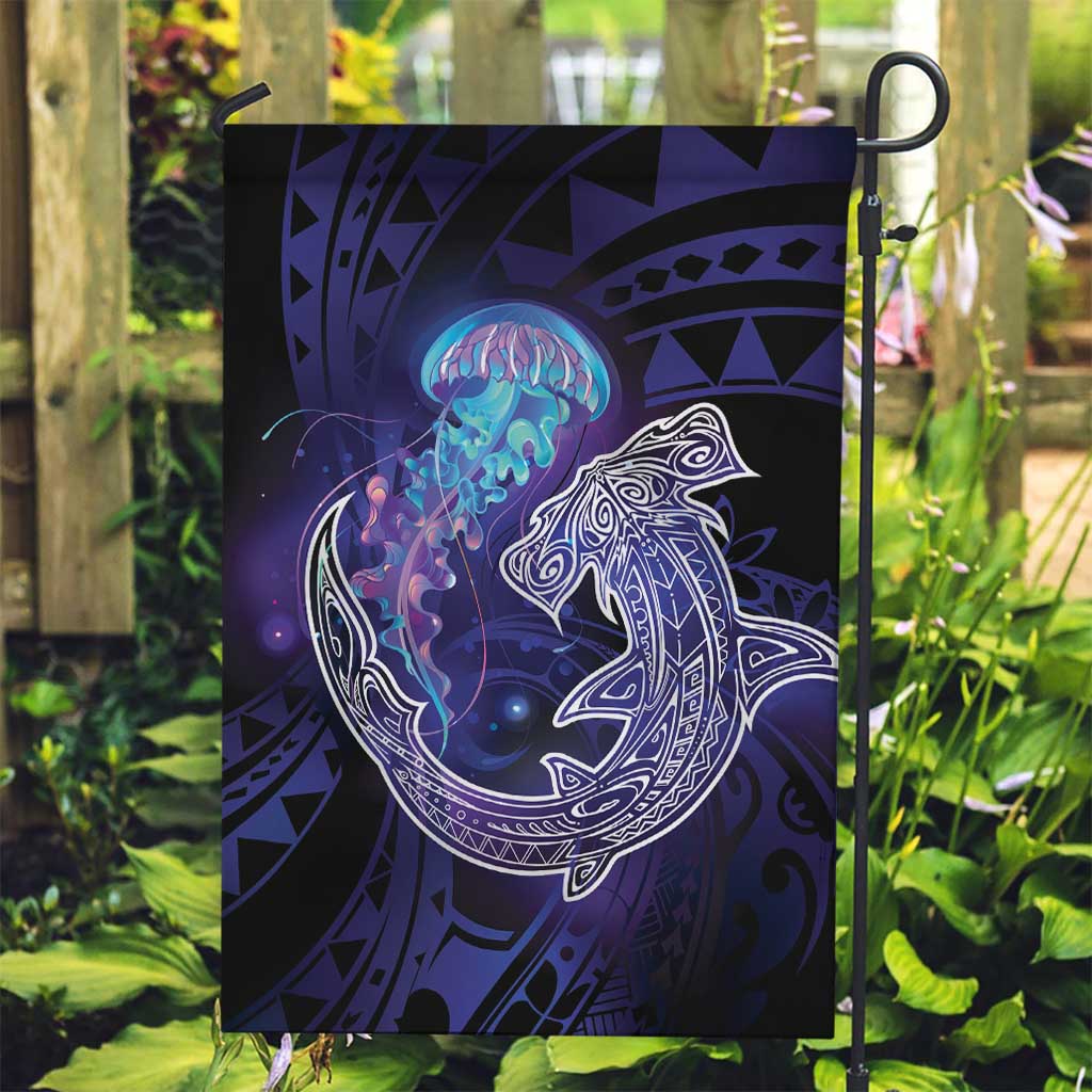 Polynesian Aumakua Garden Flag Jellyfish with Shark - Polynesian Pride