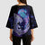 Polynesian Aumakua Kimono Sleeve Blouse Jellyfish with Shark - Polynesian Pride
