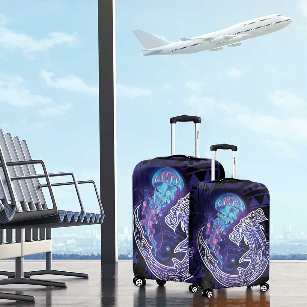 Polynesian Aumakua Luggage Cover Jellyfish with Shark - Polynesian Pride