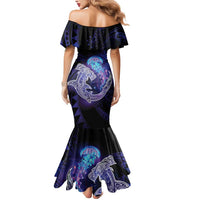 Polynesian Aumakua Mermaid Dress Jellyfish with Shark - Polynesian Pride