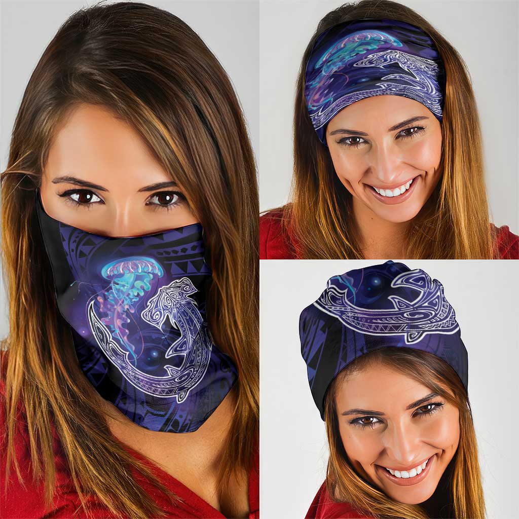 Polynesian Aumakua Neck Gaiter Jellyfish with Shark - Polynesian Pride