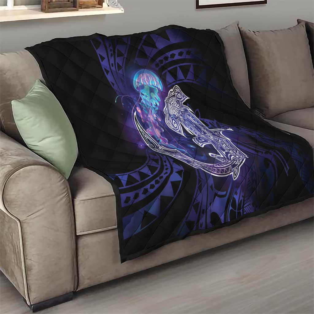 Polynesian Aumakua Quilt Jellyfish with Shark - Polynesian Pride