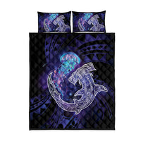 Polynesian Aumakua Quilt Bed Set Jellyfish with Shark - Polynesian Pride