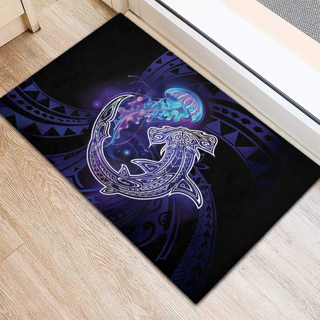 Polynesian Aumakua Rubber Doormat Jellyfish with Shark LT7 - Polynesian Pride